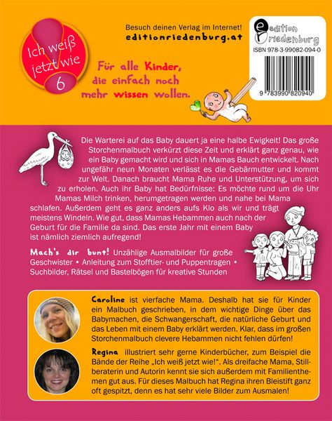 Produktbild: Das große Storchenmalbuch - Mach's dir bunt! Hebammenwissen für Kinder zum Thema Babys machen, kriegen, haben