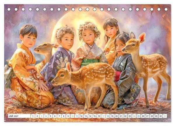 Produktbild: Japanisch inspirierte Werke - Mit Japans traditionellen Tieren (Tischkalender 2027 DIN A5 quer), CALVENDO Monatskalender