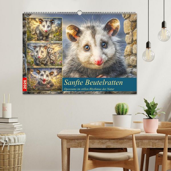 Produktbild: Sanfte Beutelratten. Opossums im stillen Rhythmus der Natur (Wandkalender 2026 DIN A2 quer), CALVENDO Monatskalender