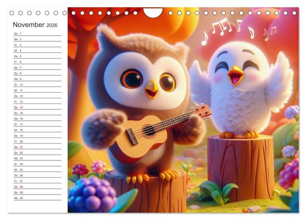 Produktbild: Musikalische Waldtiere (Wandkalender 2026 DIN A4 quer), CALVENDO Monatskalender