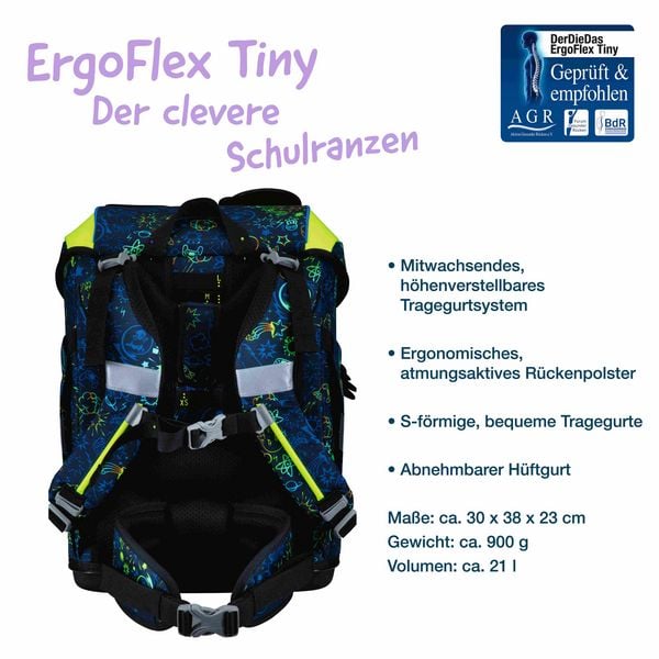 Produktbild: DerDieDas Schulranzen Set ErgoFlex Tiny, Schulranzen Set, 5tlg, Neon Crazy