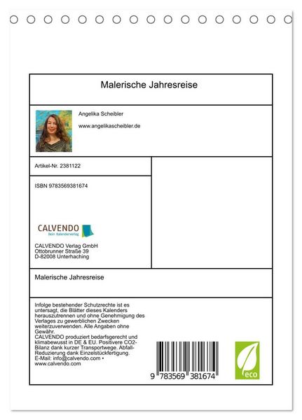 Produktbild: Malerische Jahresreise (Tischkalender 2027 DIN A5 hoch), CALVENDO Monatskalender