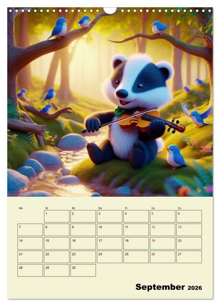 Produktbild: Waldtiere machen Musik (Wandkalender 2026 DIN A3 hoch), CALVENDO Monatskalender