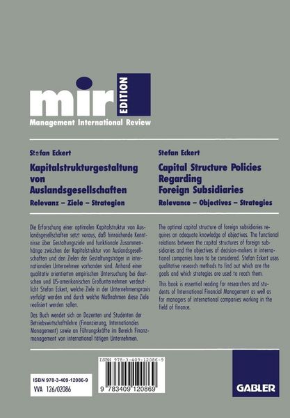 Produktbild: Kapitalstrukturgestaltung von Auslandsgesellschaften