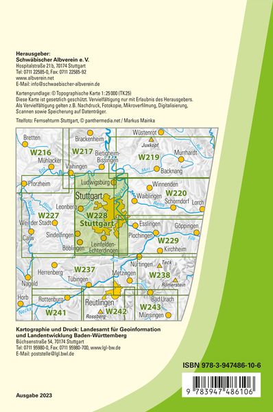 Produktbild: W228 Stuttgart - Glemstal, Ludwigsburg, B&ouml;blingen