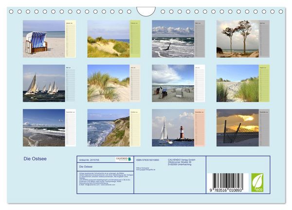 Produktbild: Die Ostsee (Wandkalender 2026 DIN A4 quer), CALVENDO Monatskalender