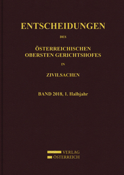 Produktbild: Entscheidungen des Obersten Gerichtshofes in Zivilsachen