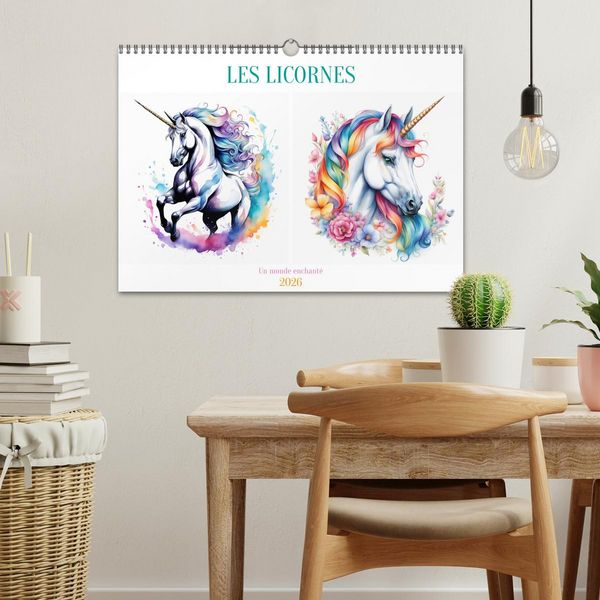 Produktbild: Les licornes (Calendrier mural 2026 DIN A3 vertical), CALVENDO calendrier mensuel