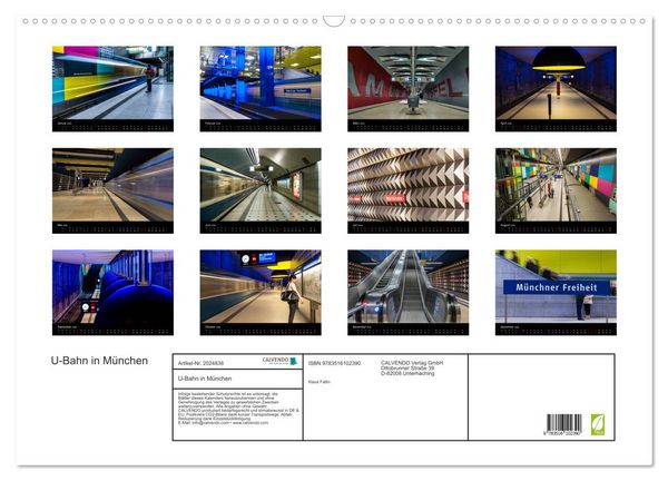 Produktbild: U-Bahn in M&uuml;nchen (Wandkalender 2026 DIN A2 quer), CALVENDO Monatskalender