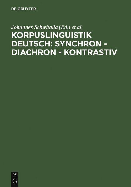 Produktbild: Korpuslinguistik deutsch: synchron - diachron - kontrastiv