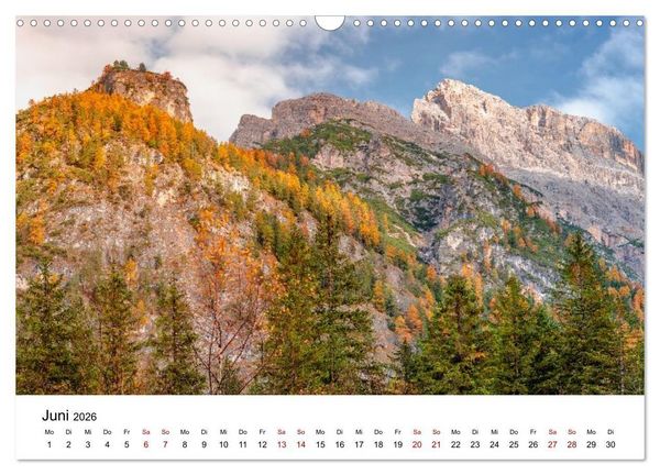 Produktbild: Dolomiten, Drei Zinnen Naturpark: Alpenlandschaften (Wandkalender 2026 DIN A3 quer), CALVENDO Monatskalender