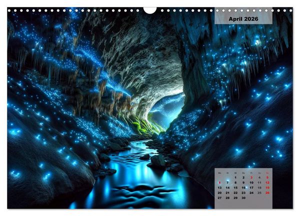 Produktbild: Die sch&ouml;nsten Naturwunder - Betrachtet durch die Augen der KI (Wandkalender 2026 DIN A3 quer), CALVENDO Monatskalender