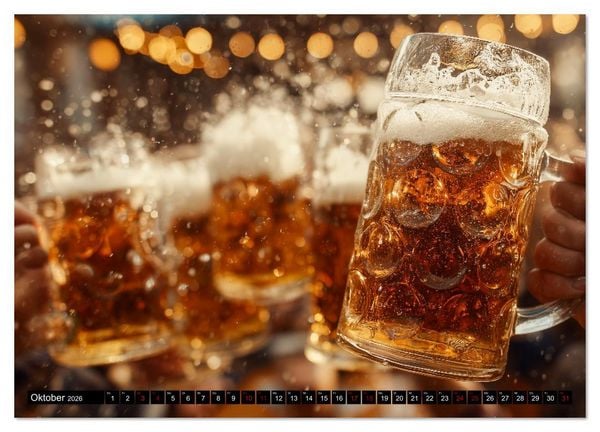 Produktbild: Bier im Blut - Ma&szlig; f&uuml;r Ma&szlig; durchs M&auml;nnerjahr (Wandkalender 2026 DIN A3 quer), CALVENDO Monatskalender