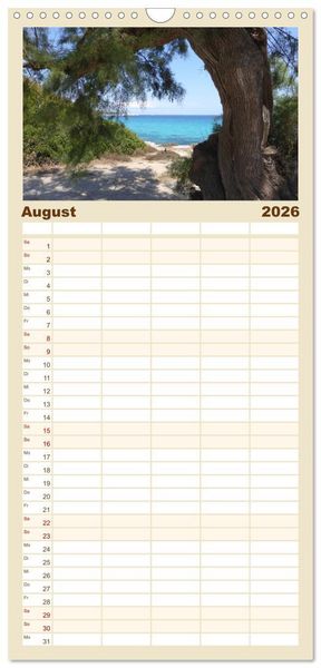 Produktbild: Familienplaner 2026 - Cala Ratjada mit 5 Spalten (Wandkalender, 21 x 45 cm) CALVENDO