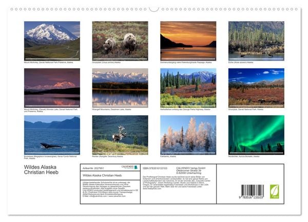 Produktbild: Wildes Alaska Christian Heeb (hochwertiger Premium Wandkalender 2026 DIN A2 quer), Kunstdruck in Hochglanz