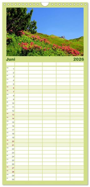 Produktbild: Familienplaner 2026 - Wo das Allg&auml;u am sch&ouml;nsten ist mit 5 Spalten (Wandkalender, 21 x 45 cm) CALVENDO