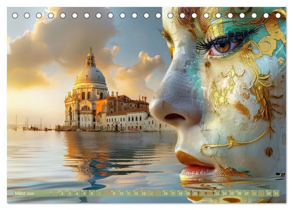 Produktbild: Wundervoll surreale venezianische Szenerien (Tischkalender 2026 DIN A5 quer), CALVENDO Monatskalender