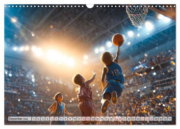 Produktbild: Basketball - Kids in Action (Wandkalender 2026 DIN A3 quer), CALVENDO Monatskalender
