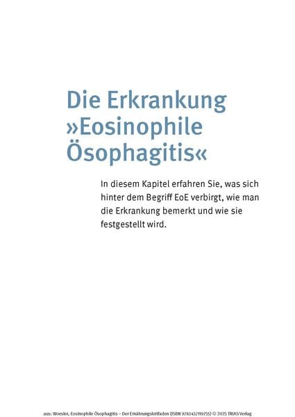 Produktbild: Eosinophile &Ouml;sophagitis - Der Ern&auml;hrungsleitfaden
