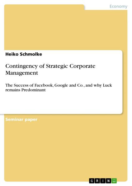 Produktbild: Contingency of Strategic Corporate Management