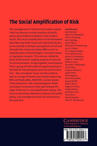 Produktbild: The Social Amplification of Risk
