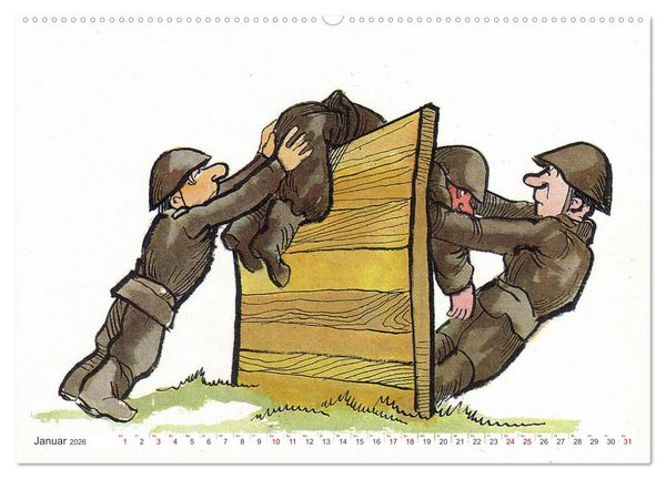 Produktbild: Da lachte die NVA - Karikaturen aus der DDR (hochwertiger Premium Wandkalender 2026 DIN A2 quer), Kunstdruck in Hochglanz