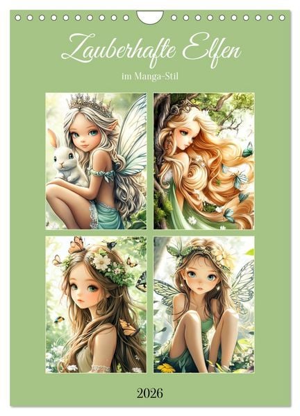 Produktbild: Zauberhafte Elfen im Manga-Stil (Wandkalender 2026 DIN A4 hoch), CALVENDO Monatskalender
