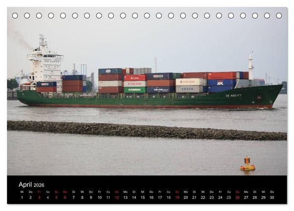 Produktbild: Schiffe im Hamburger Hafen (Tischkalender 2026 DIN A5 quer), CALVENDO Monatskalender