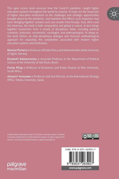 Produktbild: The Impact of Covid-19 on the Institutional Fabric of Higher Education