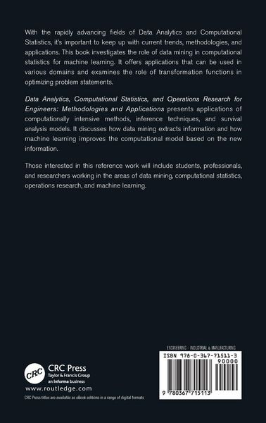 Produktbild: Data Analytics, Computational Statistics, and Operations Research for Engineers