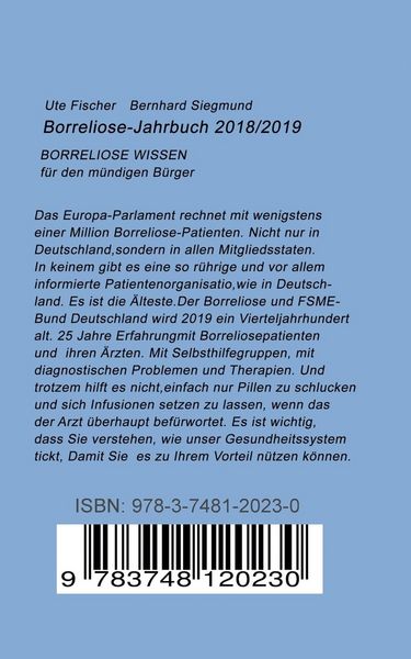 Produktbild: Borreliose Jahrbuch 2018/2019