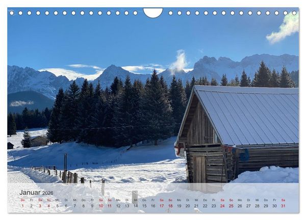 Produktbild: Alpenauszeit - Die Bergh&uuml;tten unserer Alpen (Wandkalender 2026 DIN A4 quer), CALVENDO Monatskalender