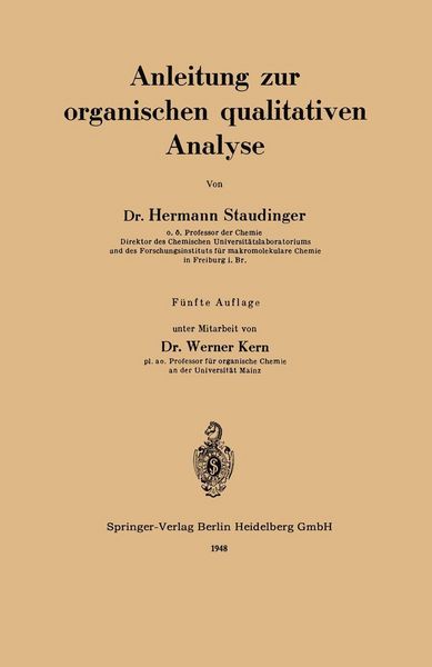 Produktbild: Anleitung zur organischen qualitativen Analyse