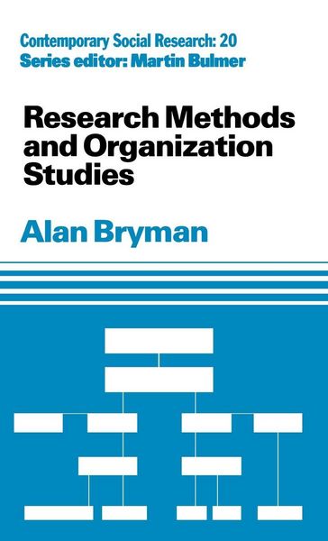 Produktbild: Research Methods and Organization Studies