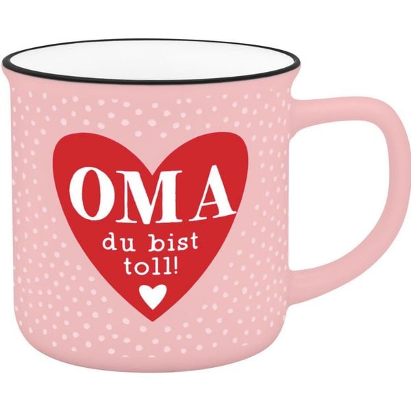 Produktbild: Becher in Emailloptik "Oma du bist toll!"