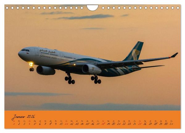 Produktbild: Flugzeuge im Abendlicht (Wandkalender 2026 DIN A4 quer), CALVENDO Monatskalender