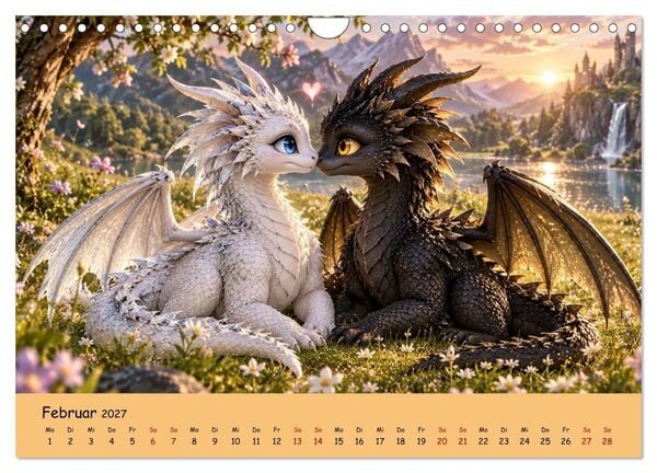 Produktbild: Kleine Fantasiedrachen und ihre Abenteuer (Wandkalender 2027 DIN A4 quer), CALVENDO Monatskalender