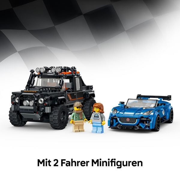 Produktbild: LEGO Speed Champions 77264 Jaguar Project 7 & Land Rover Defender, Spielzeugautos f&uuml;r Kinder