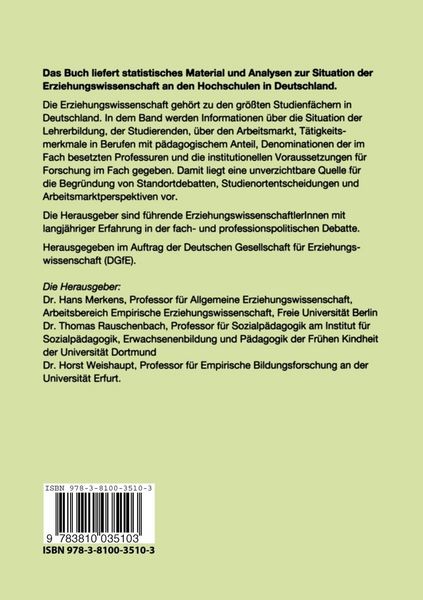 Produktbild: Datenreport Erziehungswissenschaft 2