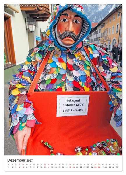 Produktbild: Gesichter, Holzlarven im Fasching von Mittenwald in Oberbayern (Wandkalender 2027 DIN A2 hoch), CALVENDO Monatskalender