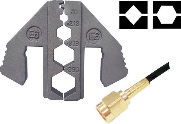 Produktbild: TOOLCRAFT PLE-0E3 Crimp-Eins&auml;tze Geeignet f&uuml;r Kabeltyp: RG58, RG59, RG62, RG174 Passend f&uuml;r Marke (Zangen): TOOLCRAFT PZ-500