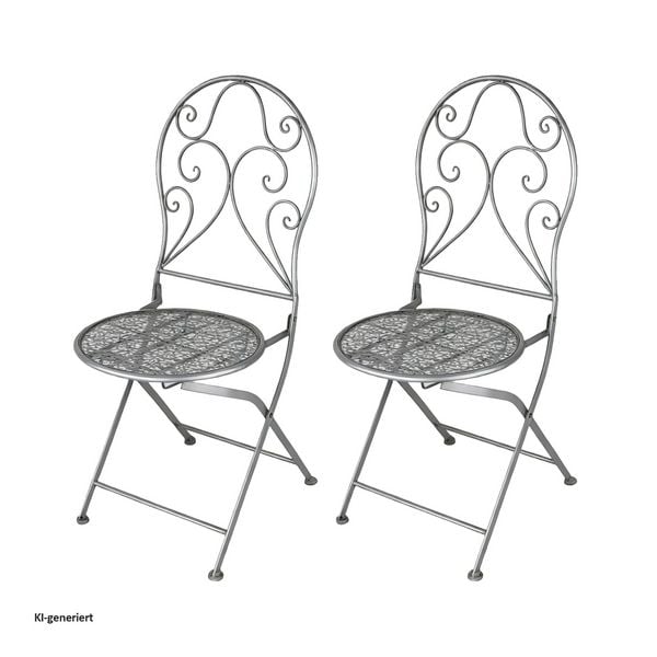 Produktbild: HTI-Living Gartenstuhl 2er-Set Lani Grau Gartenstuhl 2er-Set Lani Grau