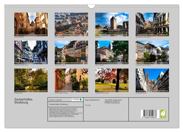 Produktbild: Zauberhaftes Stra&szlig;burg (Wandkalender 2027 DIN A3 quer), CALVENDO Monatskalender