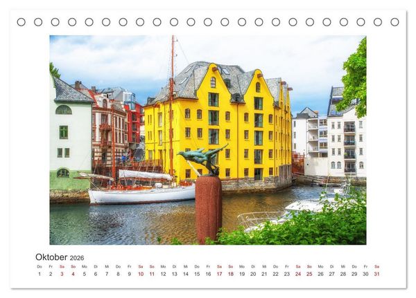 Produktbild: Norwegens K&uuml;stenst&auml;dte (Tischkalender 2026 DIN A5 quer), CALVENDO Monatskalender