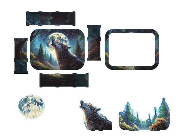 Produktbild: DIAMOND DOTZ - Diamond Painting Box Wolf mit Vollmond