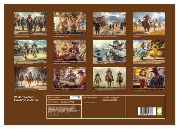 Produktbild: Wilder Westen - Cowboys in Aktion (Wandkalender 2026 DIN A3 quer), CALVENDO Monatskalender
