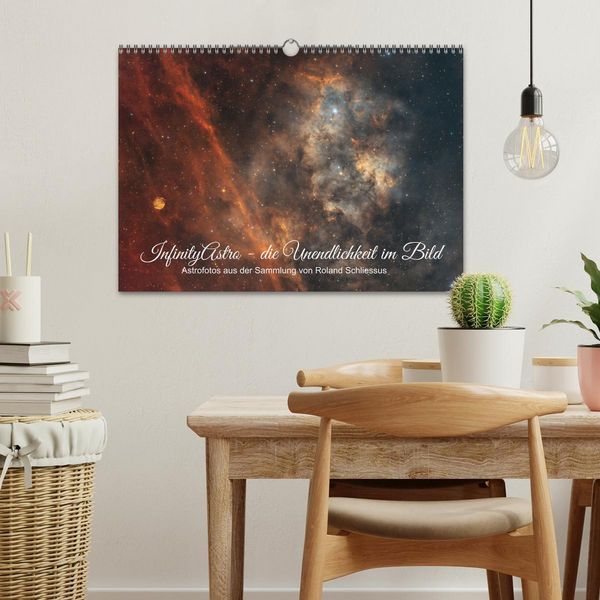 Produktbild: InfinityAstro - die Unendlichkeit im Bild - Astrofotos von Roland Schliessus (Wandkalender 2026 DIN A3 quer), CALVENDO Monatskalender