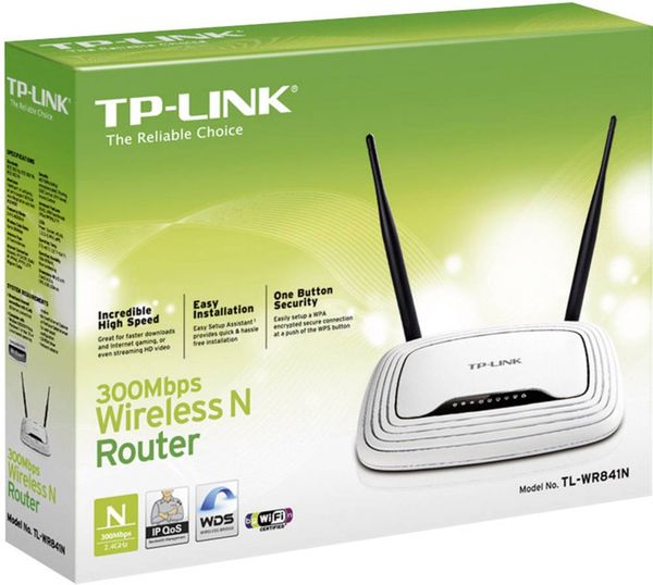 Produktbild: TP-LINK TL-WR841N WLAN Router 2.4 GHz 300 MBit/s