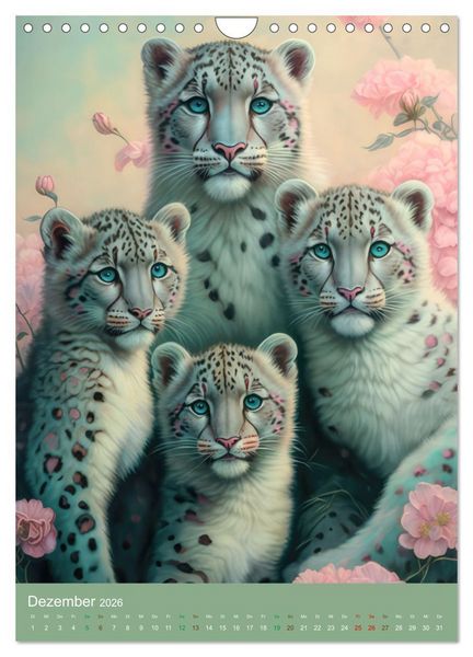 Produktbild: Raubkatzen mit Ornamenten indischer Art (Wandkalender 2026 DIN A4 hoch), CALVENDO Monatskalender