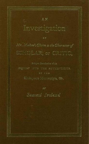 Produktbild: Investigation into Mr. Malone's Claim to Charter of Scholar